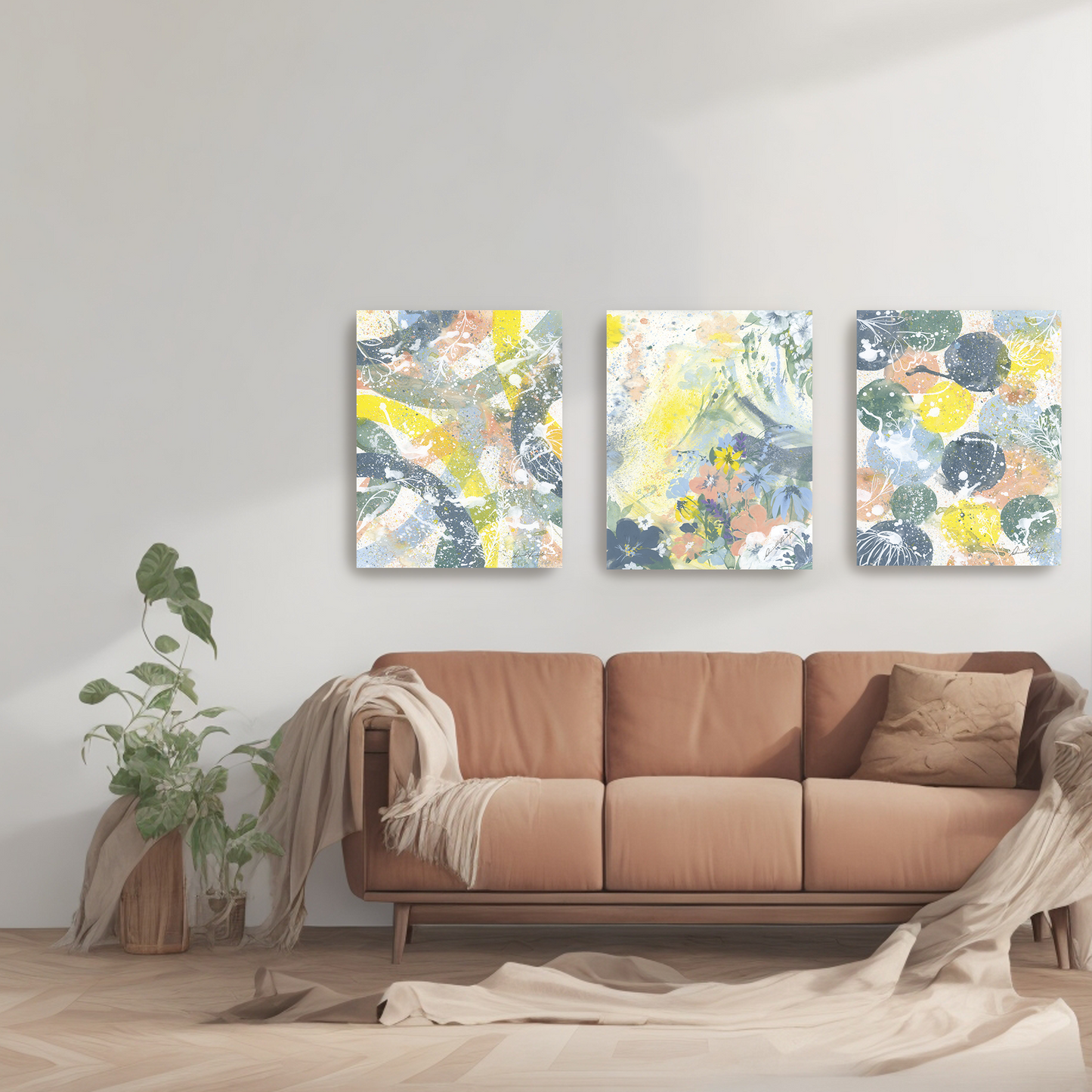 Abstract Retro Swipes-Canvas