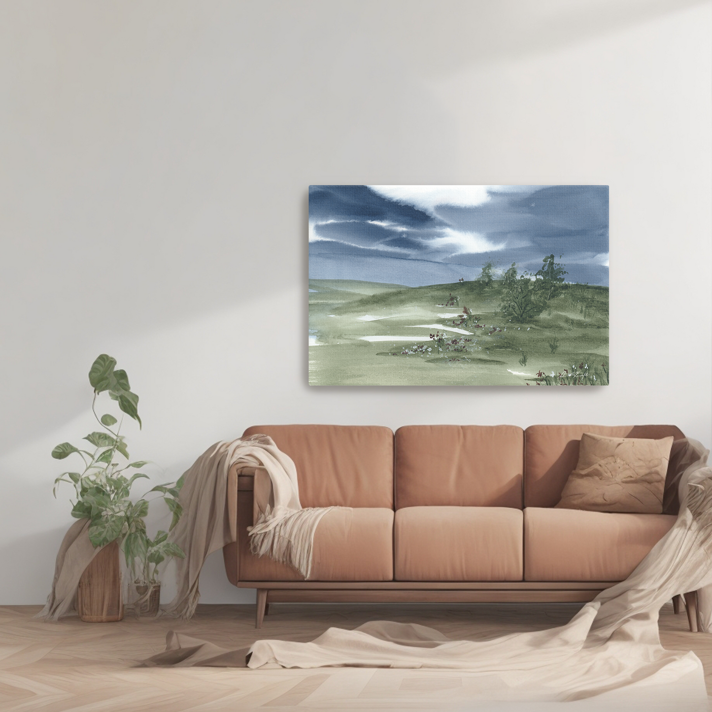 Blue Sky and Prairie-Canvas