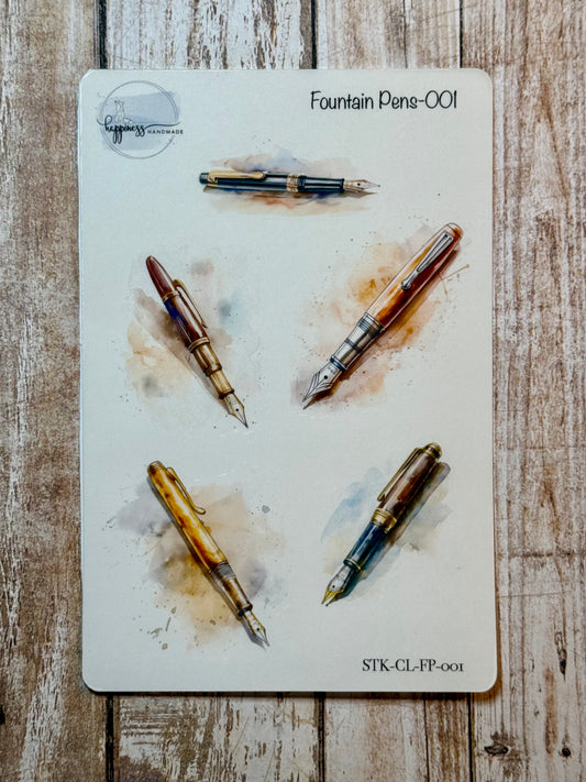 Fountain Pens-001-Sticker Sheet