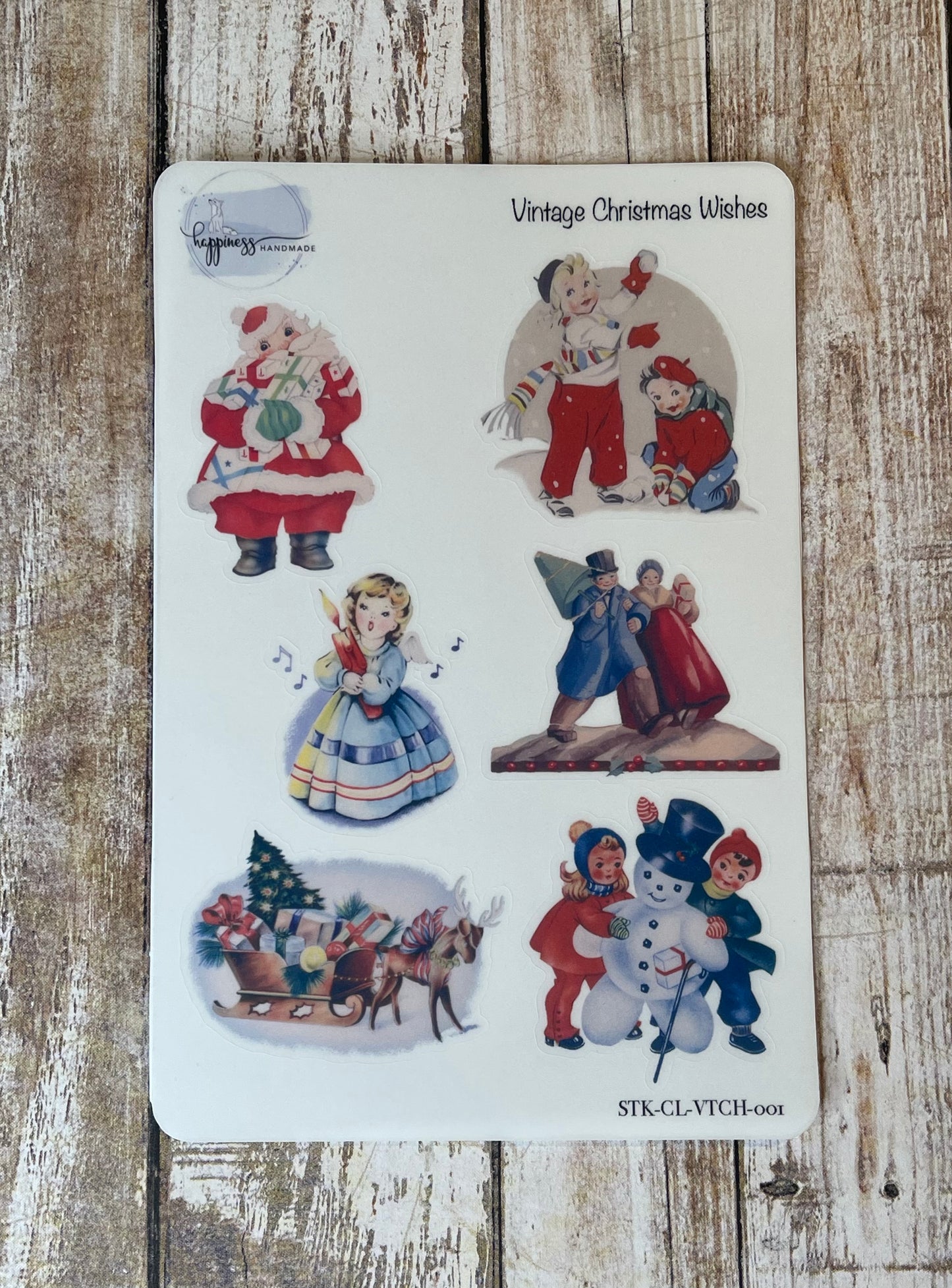 Vintage Christmas Wishes-Sticker Sheet