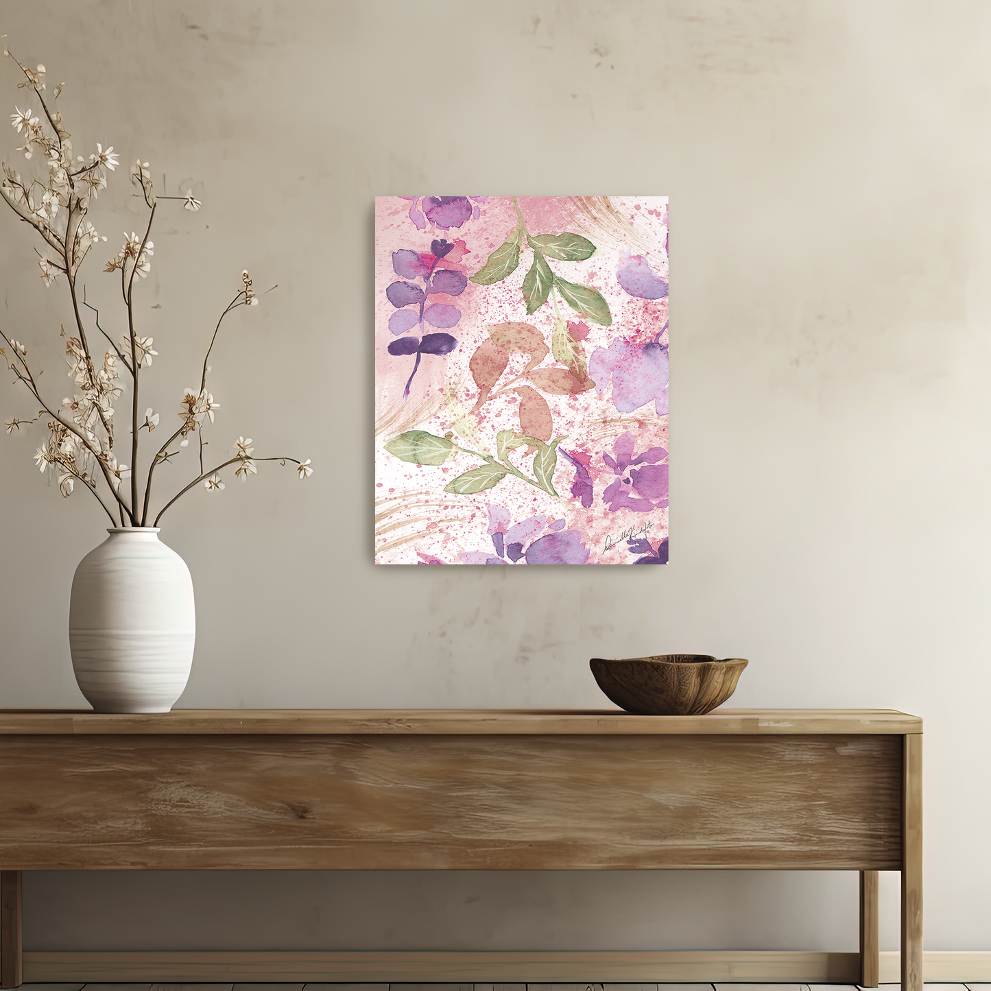 Purple and Pink Flower Medley Series 1-Canvas