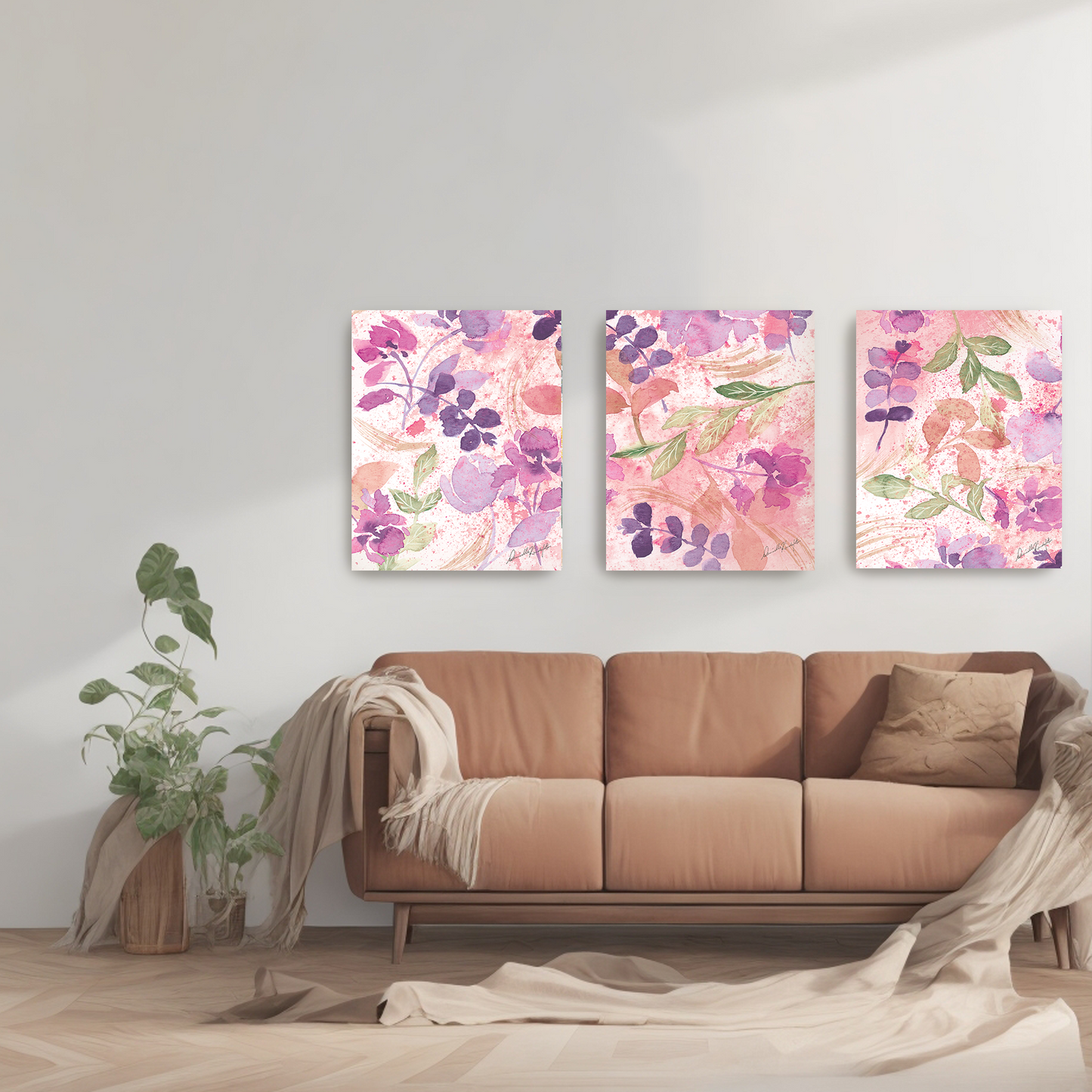 Purple and Pink Flower Medley Series 4-Canvas