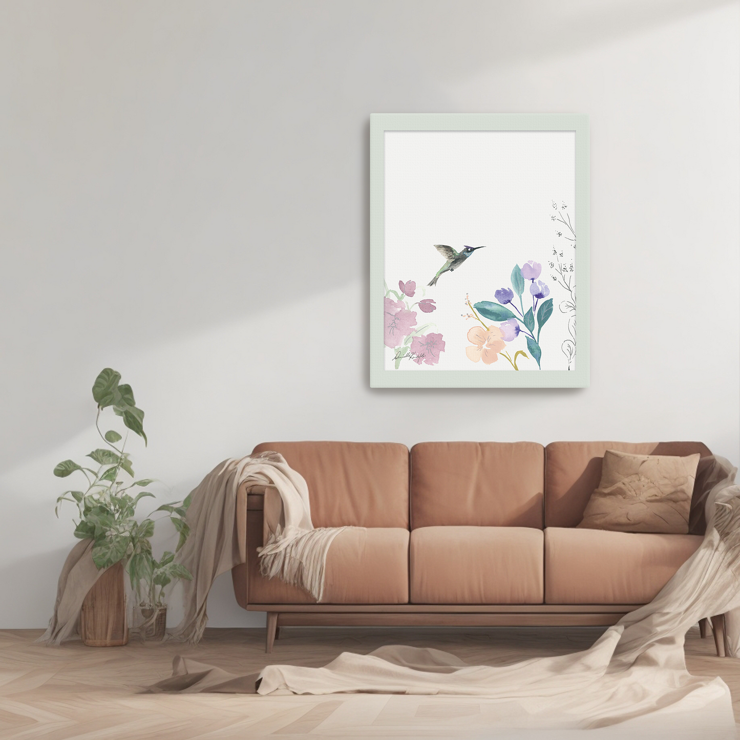 Purple Capped Hummingbird-Canvas