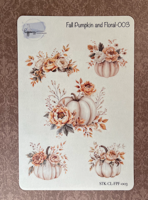 Fall Pumpkin and Floral-003-Sticker Sheet