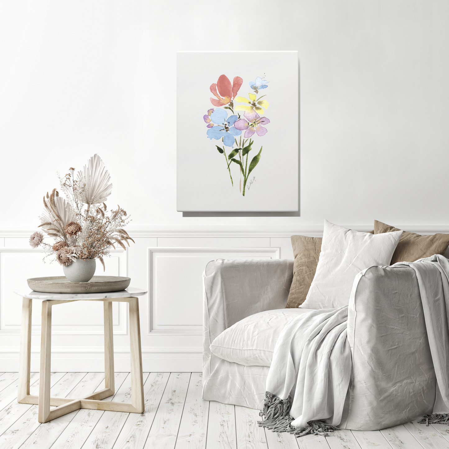 Wildflower Bouquet 1-Canvas