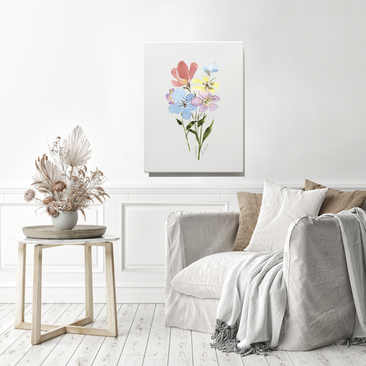 Wildflower Bouquet 1-Canvas